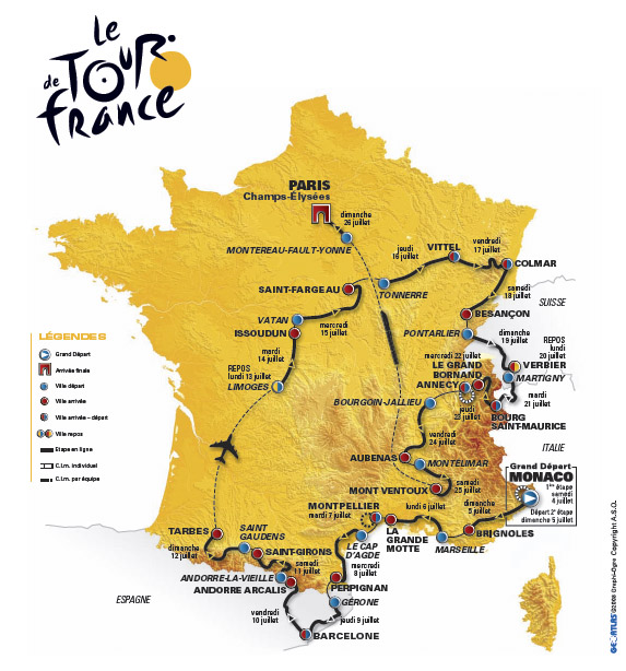 Tour de France cycliste - 13° étape : Vittel – Colmar 