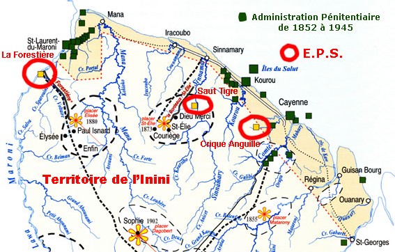 Les emplacements des E.P.S. en 1933