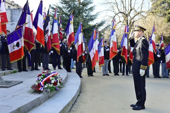 Dépôt de gerbe au Monument des Martyrs de la résistance - Montpellier - 14/01/2013 - photo Yvan Marcou