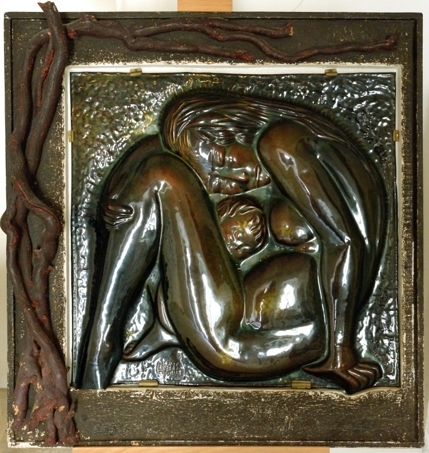La Fade – cuivre repoussé émaillé – 1956 (96 cm x 91 cm) - photo Yvan Marcou