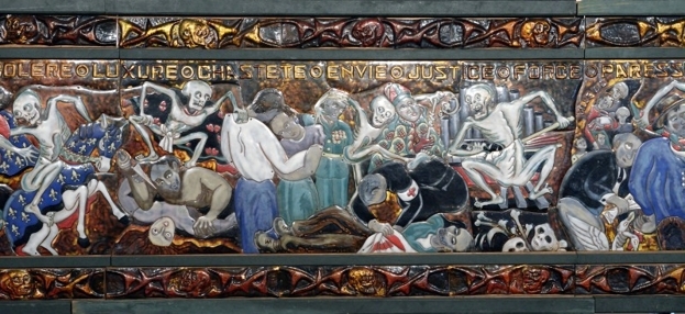 Danse macabre – émail polychrome – 1944-1949 (0,94 m x 6,00 m) - détail - photo Yvan Marcou Danse macabre – émail polychrome – 1944-1949 (0,94 m x 6,00 m) - détail - photo Yvan Marcou