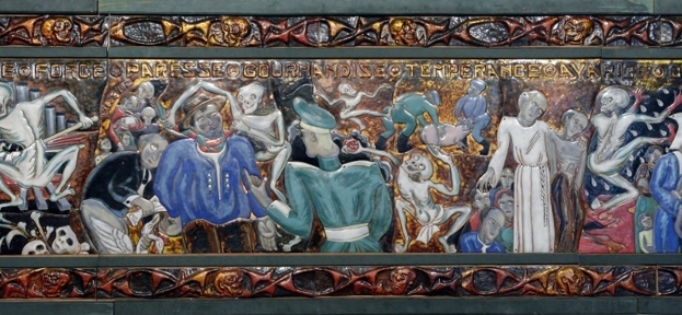 Danse macabre – émail polychrome – 1944-1949 (0,94 m x 6,00 m) - détail - photo Yvan Marcou Danse macabre – émail polychrome – 1944-1949 (0,94 m x 6,00 m) - détail - photo Yvan Marcou
