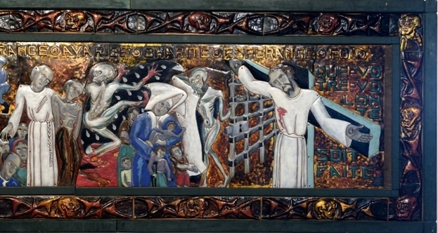 Danse macabre – émail polychrome – 1944-1949 (0,94 m x 6,00 m) - détail - photo Yvan Marcou Danse macabre – émail polychrome – 1944-1949 (0,94 m x 6,00 m) - détail - photo Yvan Marcou