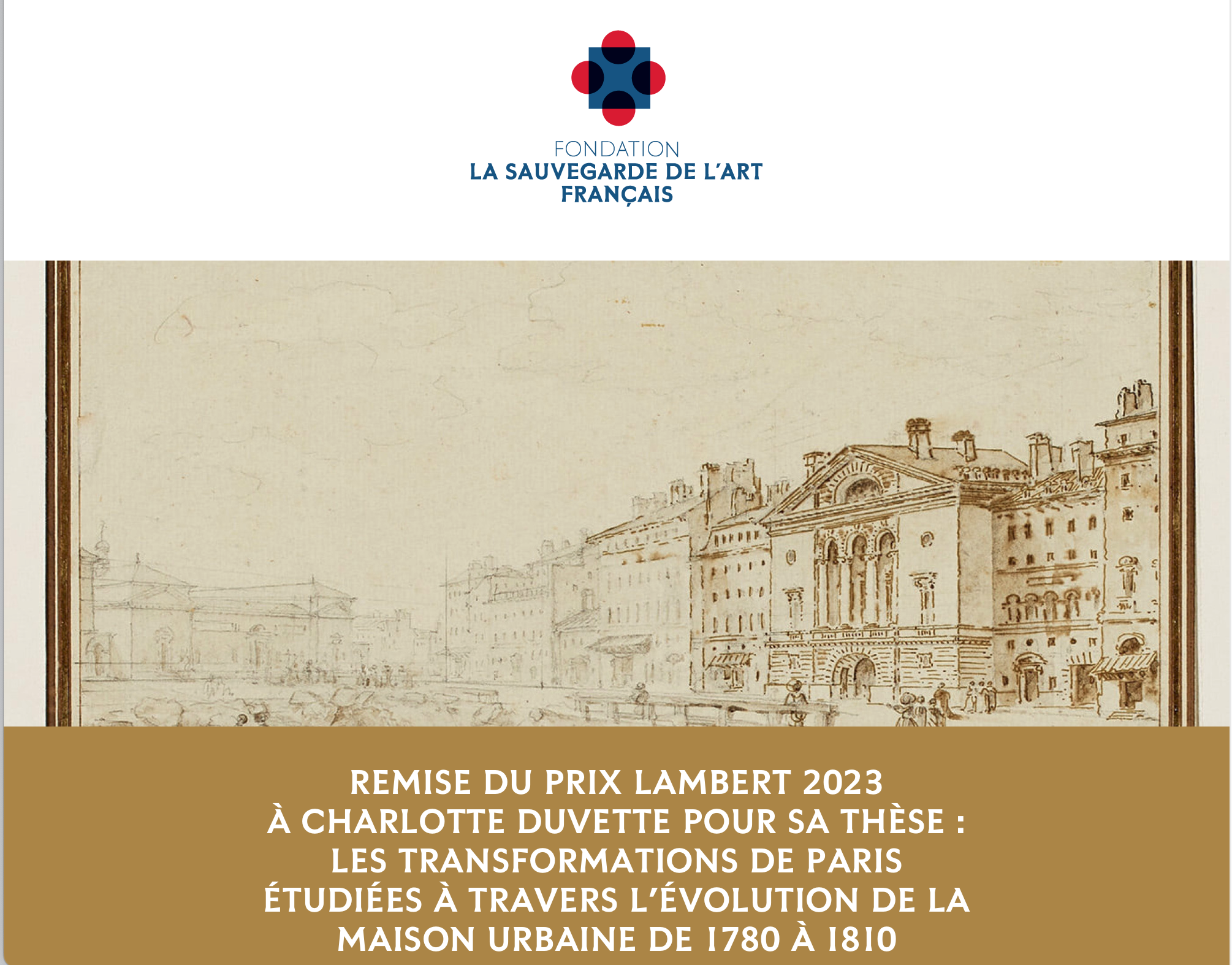Les transformations de Paris étudiées à travers l'évolution de la maison urbaine de 1780 à 1810